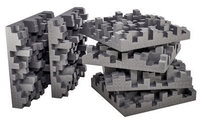 Multifuser DC2 grey - 6er Set, Diffusor aus EPS (aufgeschäumtes Polystyrol), zur Optimierung der Raumakustik, kann mit wasserbassierten