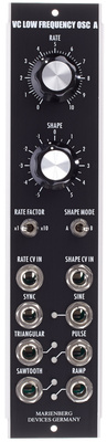VC Low Frequency Oscillator A, analoger LFO mit den Wellenformen Sinus, Dreieck, Puls, Sägezahn und Rampe, Waveshaping-Funktion,
