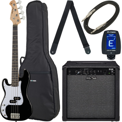 Harley Benton PB-Shorty LH BK standartinis bosinės gitaros komplektas 2