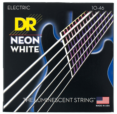 DR Strings Neon White NWE-10 elektrinės gitaros stygos