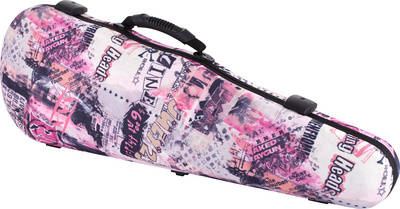 JW 52017 Wave PI Violinkoffer 4/4, Formkoffer im Wave Pink Design aus nachwachsenden Naturfasern, wasserabweisendes Überzugsmaterial,