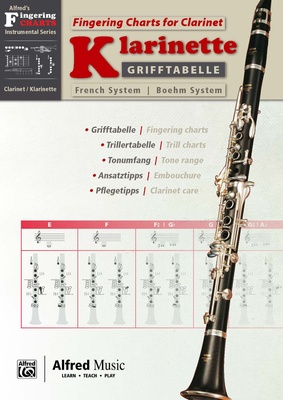 Alfred Music Publishing Grifftabelle Klarinette Boehm klarneto grifų lentelė