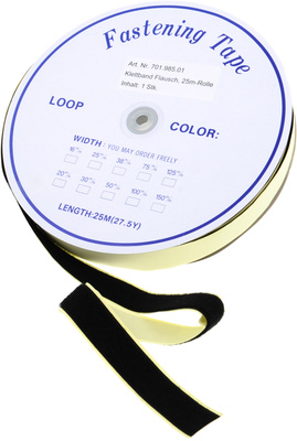 Klettband Fleece 25m, Selbstklebendes Endlos-Klettband ""Flausch"", 25m x 25mm, Rückseite selbstklebend, zum lösbaren und schnellen