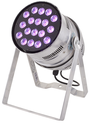 B-Stock, Stairville Led Par 64 18x3W 3in1 poliert. LED PAR Scheinwerfer im klassischen Design und modernster LED Technik. Der LED PAR 64 18x3W ist