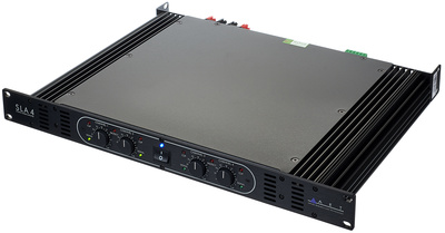 SLA 4, Verstärker mit 4x 100 Watt an 8Ohm, 4x 140 Watt an 4 Ohm, 6,3mm Klinke oder Euroblock für das Eingangssignal, Klemmanschluss für den
