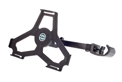 K&M 19724 iPad Air 1 Halter, für iPad Air 1, 5. oder 6. Generation, zur Befestigung an Mikrofonstative, müheloses Einsetzen und Fixieren für sicheren