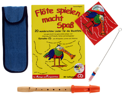 Streetlife Music Soprano Recorder Set Orange sopraninė fleit utė (vokiškoji)
