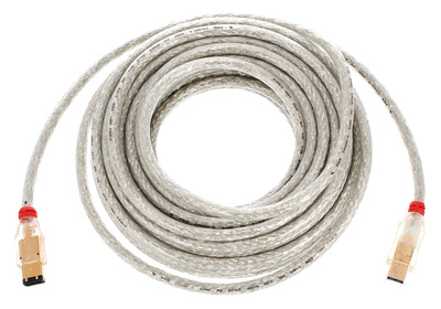 FireWire 800 Kabel, 9 Pol auf 6 Pol - Firewire 800 auf Firewire 400, 10m, IEEE1394b, doppelt geschirmt, Kabelmaterial transparent mit sichtbarer