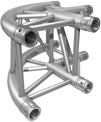 F34C21-R500, abgerundete 90° 2-Wege Ecke F34, 4-Punkt Traverse, Rohrabstand 29cm (Außen) mit Konischem Verbinder Satz (Schnellverbinder),