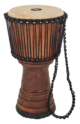 DJTC1-L Tongo Djembe, Größe: 12"" x 24"", Farbe Braun, aus einem massiven Stück Mahagoni geschnitzt, vorgestimmtes Schnurspannsystem, 5mm HTP