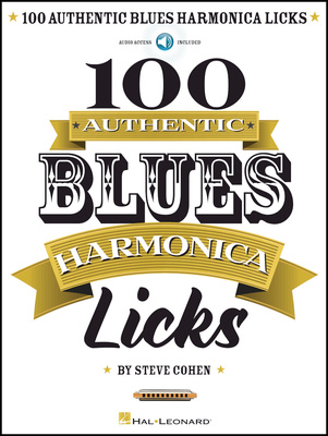 Hal Leonard 100 Authentic Blues Harmonica mokomoji medžiaga lūpinei armonikėlei