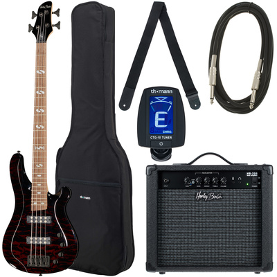 Harley Benton B-450 QTB bosinės gitaros komplektas