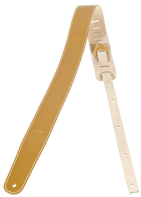 Richter Guitar Strap RAW II Metallic Gold, Bestes Nappa Leder, Verstellbar von 100 - 147 cm, Breite 6 cm, Farbe Gold metallic, Fütterung: Wildleder