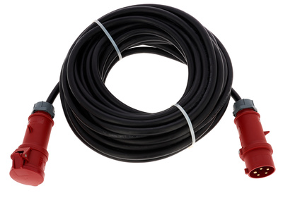 CEE Gummikabel 32A 6mm² 25m, schwere Gummischlauchleitung H07RN-F, 5 G 6 mm², 5-polig, 400 V, 6h, schwarz.