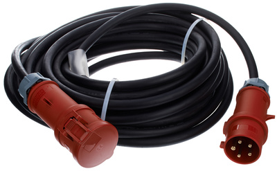 CEE Gummikabel 32A 6mm² 50m, schwere Gummischlauchleitung H07RN-F, 5 G 6 mm², 5-polig, 400 V, 6h, schwarz.