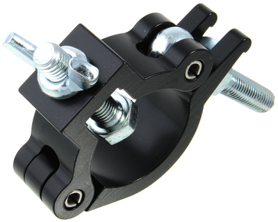 T58086 Leichter schwarzer Half Coupler in schmaler Bauform mit Schraube und Flügelmutter. Hergestellt aus hochfestem Aluminium, SWL: 300Kg,