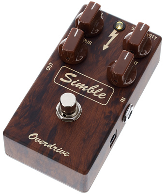 Simble, E-Gitarreneffekt, Overdrive/Clean Boost, Regler für: Level, Contour, Sensitivity und Accent, Stromverbrauch: 10 mA,
