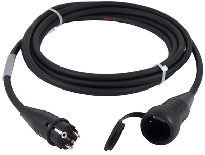 Titanex IP 44 5m 2,5mm² Netz Verlängerung aus Titanex Gummikabel, mit ABL Vollgummi-Stecker IP44, ABL Vollgummi-Kupplung IP44, 5m Titanex