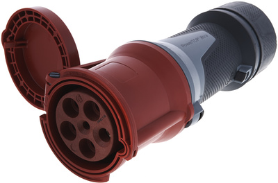 14112 PowerTop Xtra 63A 5pol IP44 Female, CEE-Kupplung 5-polig, gummierte Griffflächen, Rahmenklemmen, Verschraubung mit Abdichtung,