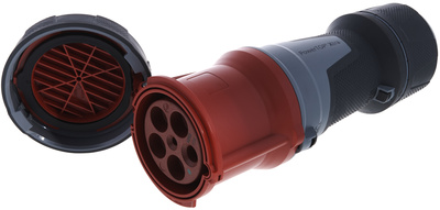 14225 PowerTop Xtra 125A 5pol IP67 Female, CEE-Kupplung 5-polig, gummierte Griffflächen, Verschraubung mit Abdichtung, Zugentlastung und