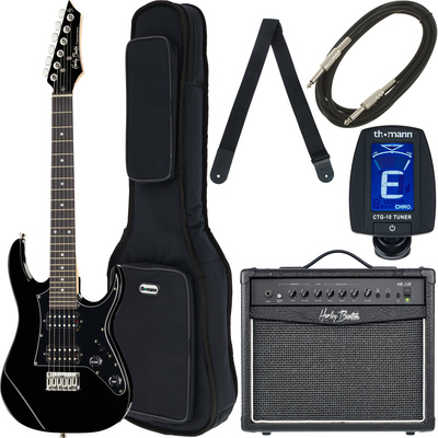 Harley Benton RG-Junior BK elektrinės gitaros komplektas 
