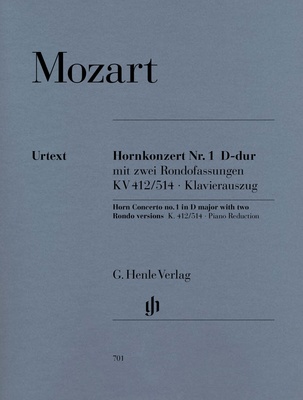 Henle Verlag Mozart Hornkonzert Nr. 1 D-Dur prancūziško rago natos