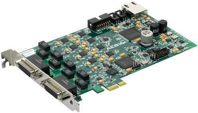 AES-16e50, PCI Express Karte, 192 kHz / 24 Bit, bis zu 32 digitale Ein- und Ausgänge über CAT5 oder CAT6 Kabel, 16 Kanäle Sample Rate