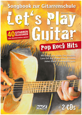 Hage Musikverlag Let's Play Guitar Pop Rock Hit akustinės gitaros dainų knyga