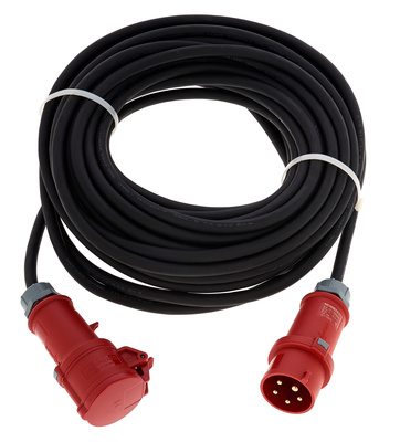 CEE Gummikabel 16A 2,5mm² 25m, schwere Gummischlauchleitung H07RN-F, 5 G 2,5 mm², 5-polig, 400 V, 6h, schwarz.