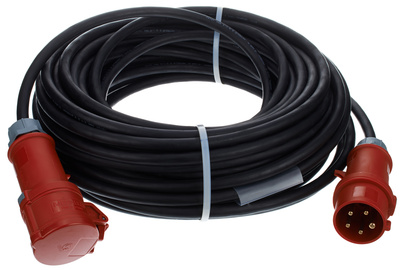 CEE Gummikabel 16A 1,5mm² 15m, schwere Gummischlauchleitung H07RN-F, 5 G 1,5 mm², 5-polig, 400 V, 6h, schwarz.