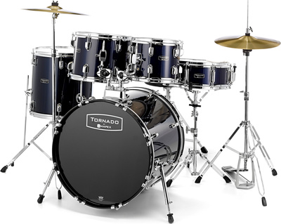 TND5044TC YB komplett Schlagzeug aus der Tornado Serie, Studio Version, folienbezogene Kessel, Farbe Royal Blue, Kessel aus Lindenholz,