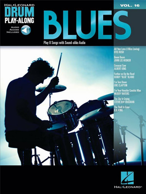 Hal Leonard Drum Play-Along Blues mušamųjų instrumentų natų sąsiuvinis