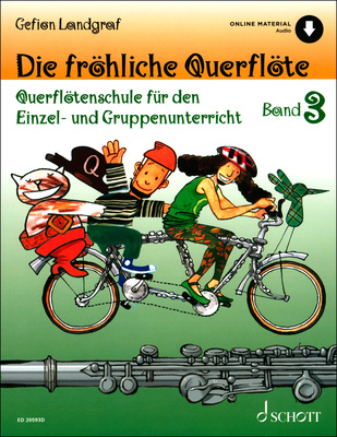 Schott Die fröhliche Querflöte 3 mokomoji medžiaga fleitoms