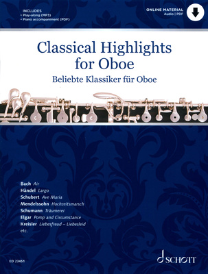 Schott Classical Highlights Oboe obojaus literatūra