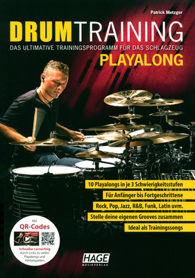 Hage Musikverlag Drum Training Playalong mušamųjų instrumentų natų sąsiuvinis