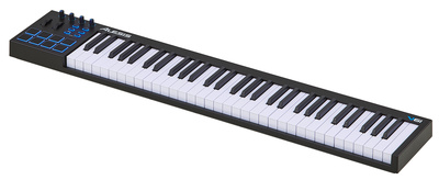 V61, USB-MIDI Controller Keyboard, 61 anschlagdynamische Tasten, Pitch Bend- und Modulationsrad, 8 anschlagdynamische Pads mit blauer LED