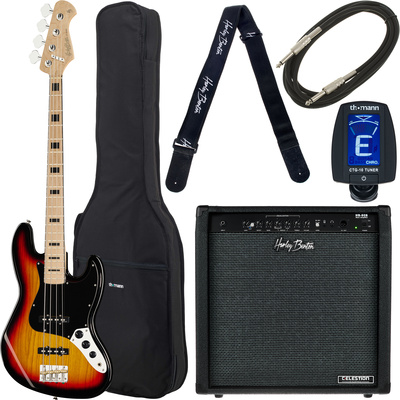 Harley Benton JB-75MN SB Vintage Seri bosinės gitaros komplektas