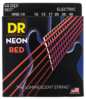 DR Strings Neon Red NRE-10 elektrinės gitaros stygos