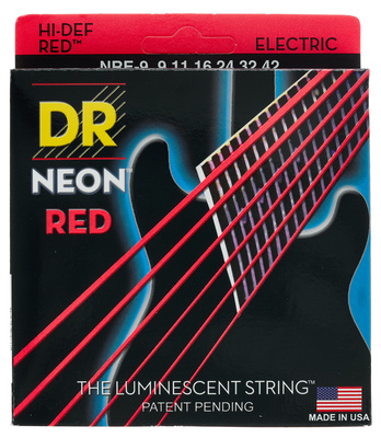 DR Strings Neon Red NRE-9 elektrinės gitaros stygos