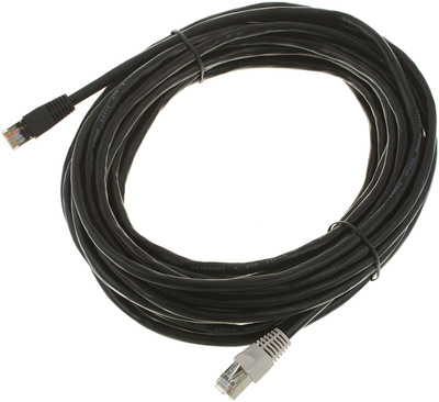 ADN CBL RJ45-10 Konferenzbuskabel, Länge: 10 m, farbcodierte RJ 45-Stecker, Kabel, CAT 5e / AWG 24 / STP, schwarz