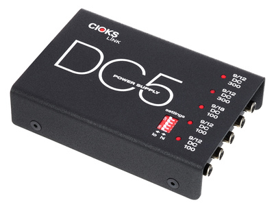 DC5 Link, professionelles Multi-Output Netzteil für Effektpedale, 9, 12 oder 18V DC, insgesamt max. Ausgangsstrom 900 mA bei 5 isolierten