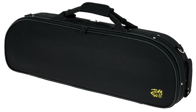 Tom & Will 44VL44 Oval Violinkoffer BK 4/4, schwarz, Plüsch-Innenfutter mit 2 Bogenhalterungen, internes Zubehörfach, verstellbare Rucksackgurte,
