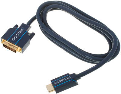 HDMI - DVI Casual Kabel, 2m, Video-Adapterkabel zwischen HDMI und DVI-D, 19 pol HDMI > 24+1 poliger DVI-D Stecker, 24 Karat vergoldete