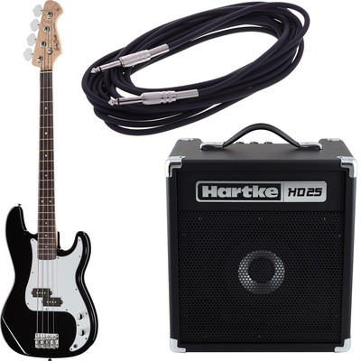 Harley Benton PB-20 BK bosinės gitaros komplektas