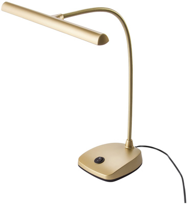 K&M 12297 Golden, LED Pianoleuchte, 12 LED's, 2500 Lux, 415 mm Schwanenhals zur idealen Positionierung, Schwanenhals Stahl, schwerer Sockel für