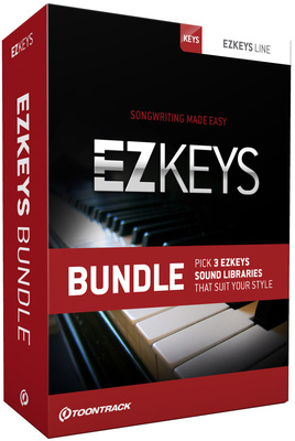 EZkeys Bundle (Box); virtuelles Instrument; beinhaltet drei EZkeys-Instrumente freier Wahl (Auswahl bei Online-Registrierung); integrierter