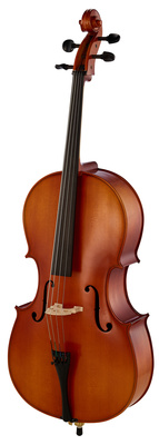 Pure Cellogarnitur EW 1/4, Griffbrett und Wirbel aus Ebenholz, massive Fichtendecke, massiver Ahornboden, eingelegter Span, dunkelrotbrauner