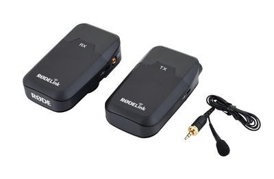 Rode RodeLink Filmmaker Kit, Digitale Audio-Funkstrecke für Videofilmer inkl. Rode Lavalier-Mikrofon 2,4-GHz-Band, 128-Bit-Signalverschlüsselung, 8