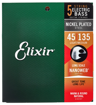 Elixir 14207 Nanoweb 5-Str. Light/Med elektrinės bosinės gitaros stygos