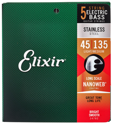 Elixir 14782 Stainless Steel 5 stygų elektrinės bosinės gitaros stygos